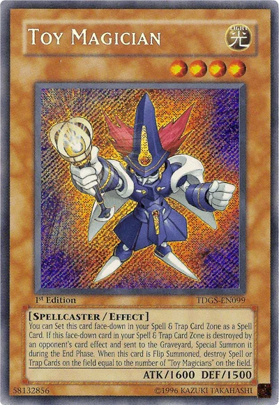 1st Edition, Effect Monster, Light, Secret Rare, Spellcaster, The Duelist Genesis, Unlimited Toy Magician [TDGS-EN099] Secret Rare - Trading Card World