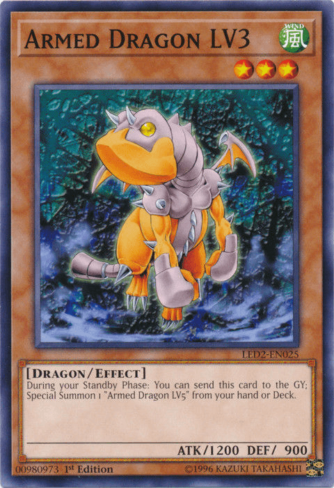 1st Edition, Common, Dragon, Effect Monster, Legendary Duelists: Ancient Millennium, Wind Armed Dragon LV3 [LED2-EN025] Common - Trading Card World