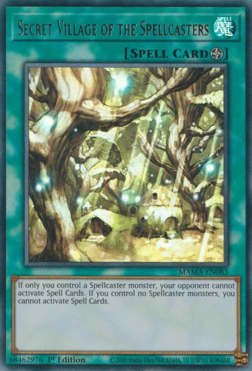 1st Edition, Field Spell, Magnificent Mavens, Spell, Ultra Rare Secret Village of the Spellcasters [MAMA-EN083] Ultra Rare - Trading Card World