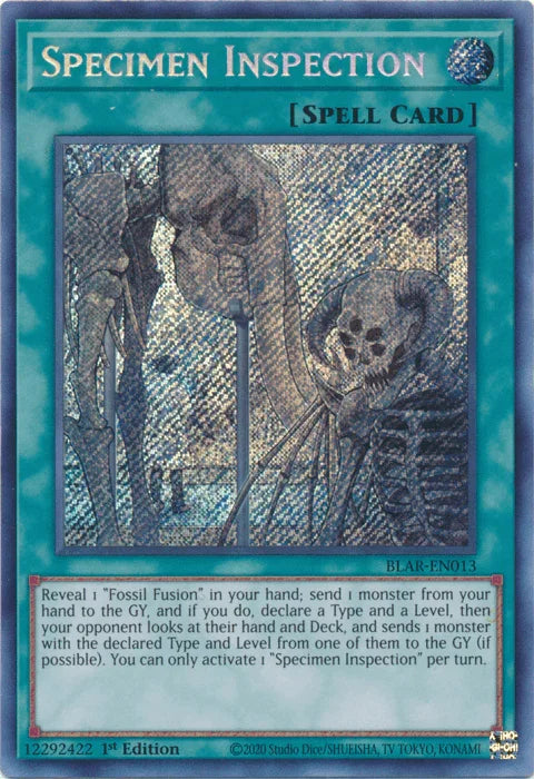 1st Edition, Battles of Legend: Armageddon, Normal Spell, Secret Rare, Spell Specimen Inspection [BLAR-EN013] Secret Rare - Trading Card World