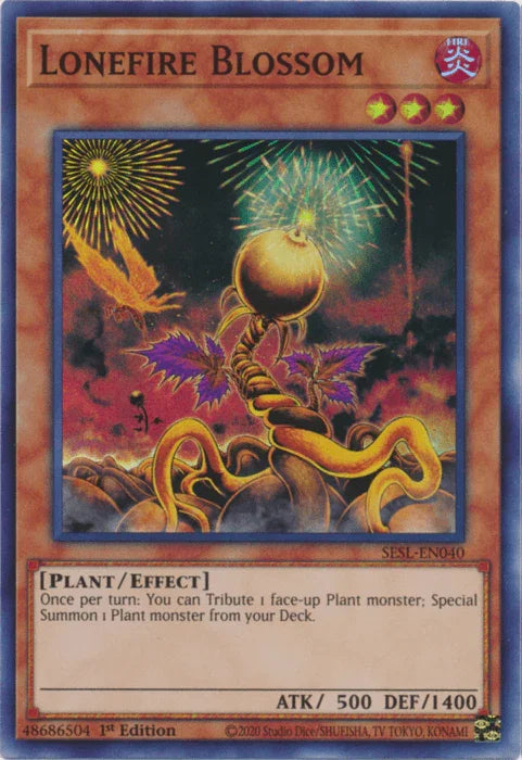1st Edition, Effect Monster, Fire, Plant, Secret Slayers, Super Rare Lonefire Blossom [SESL-EN040] Super Rare - Trading Card World