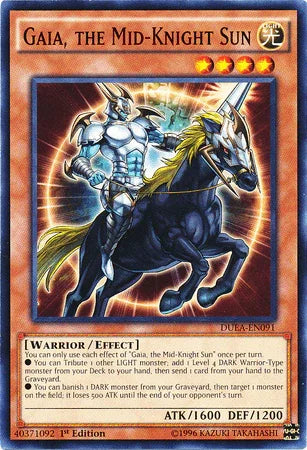 1st Edition, Common, Duelist Alliance, Effect Monster, Light, Unlimited, Warrior Gaia, the Mid-Knight Sun [DUEA-EN091] Common - Trading Card World
