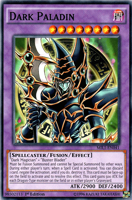 1st Edition, Common, Dark, Fusion/Effect Monster, Millennium Pack, Spellcaster Dark Paladin [MIL1-EN041] Common - Trading Card World