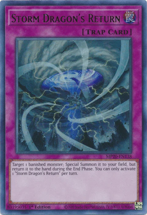 1st Edition, 2020 Tin of Lost Memories, Normal Trap, Trap, Ultra Rare Storm Dragon's Return [MP20-EN138] Ultra Rare - Trading Card World