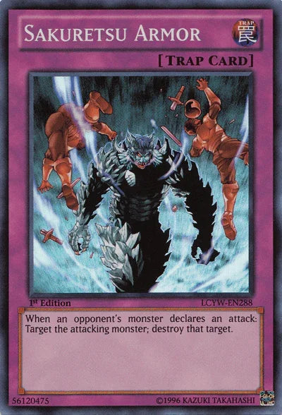 1st Edition, Legendary Collection 3: Yugi's World, Normal Trap, Super Rare, Trap, Unlimited Sakuretsu Armor [LCYW-EN288] Super Rare - Trading Card World