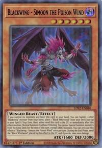 1st Edition, Dark, Effect Monster, Legendary Duelists: Season 2, Ultra Rare, Winged Beast Blackwing - Simoon the Poison Wind (Blue) [LDS2-EN040] Ultra Rare - Trading Card World
