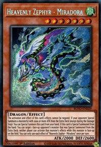 1st Edition, Blazing Vortex, Dragon, Effect Monster, Secret Rare, Wind Heavenly Zephyr - Miradora [BLVO-EN029] Secret Rare - Trading Card World