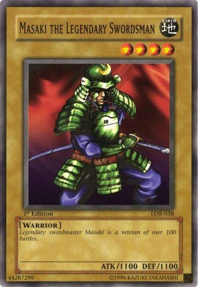 1st Edition, Common, Earth, Normal Monster, The Legend of Blue Eyes White Dragon, Unlimited, Warrior Masaki the Legendary Swordsman [LOB-038] Common - Trading Card World