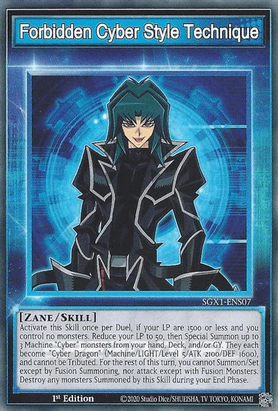1st Edition, Common, Skill, Speed Duel GX: Duel Academy Box Forbidden Cyber Style Technique [SGX1-ENS07] Common - Trading Card World