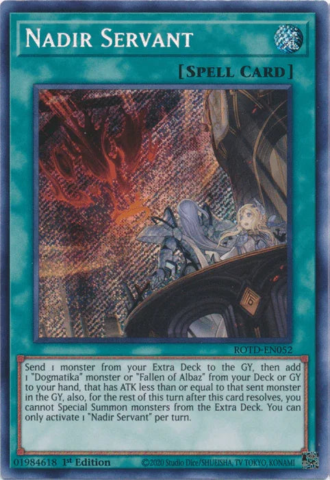 1st Edition, Normal Spell, Rise of the Duelist, Secret Rare, Spell Nadir Servant [ROTD-EN052] Secret Rare - Trading Card World