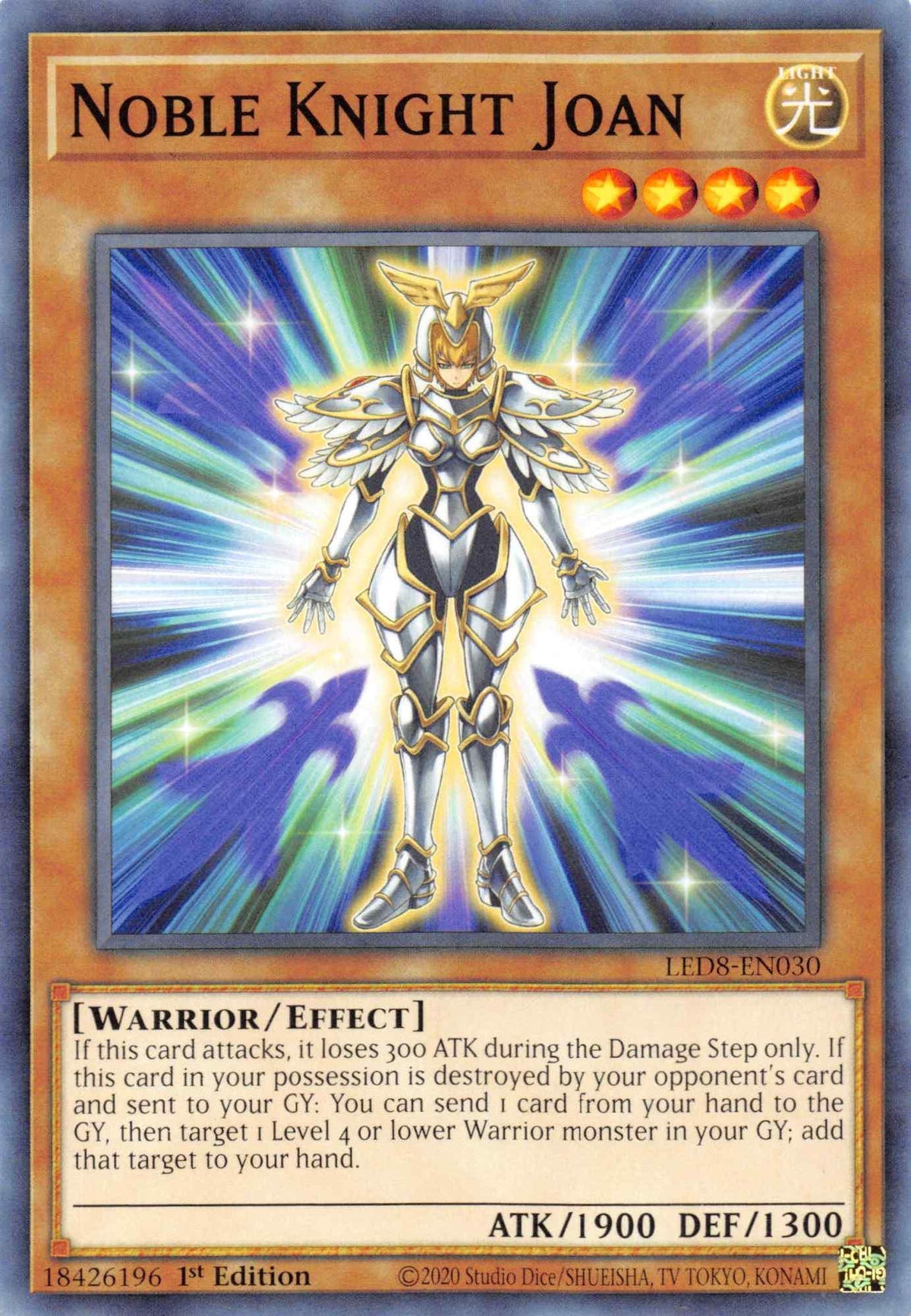1st Edition, Common, Effect Monster, Legendary Duelists: Synchro Storm, Light, Warrior Noble Knight Joan [LED8-EN030] Common - Trading Card World