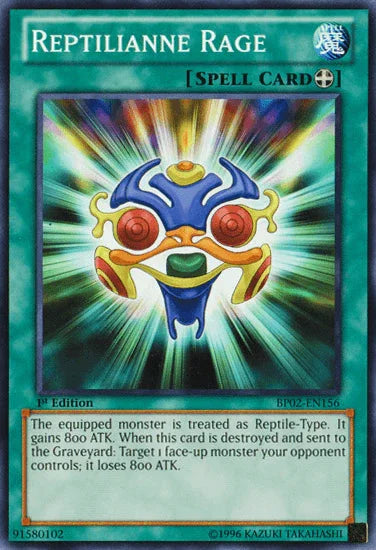 1st Edition, Battle Pack 2: War of the Giants, Equip Spell, Mosaic Rare, Spell, Unlimited Reptilianne Rage [BP02-EN156] Mosaic Rare - Trading Card World