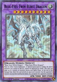 1st Edition, Dragon, Fusion/Effect Monster, Legendary Duelists: Season 2, Light, Ultra Rare Blue-Eyes Twin Burst Dragon (Green) [LDS2-EN019] Ultra Rare - Trading Card World
