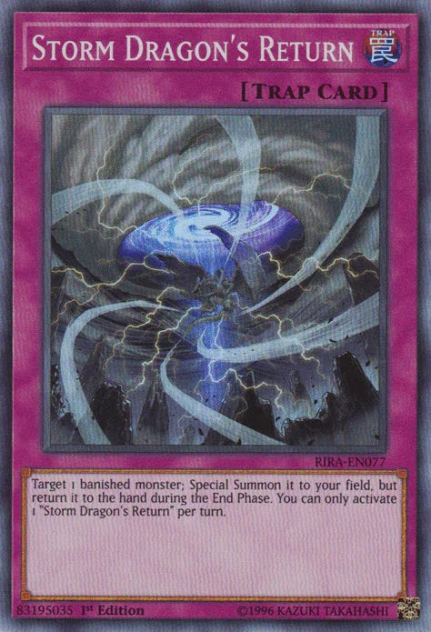1st Edition, Normal Trap, Rising Rampage, Super Rare, Trap, Unlimited Storm Dragon's Return [RIRA-EN077] Super Rare - Trading Card World