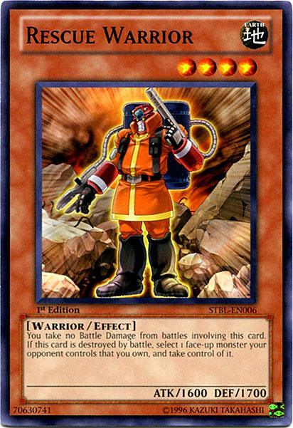 1st Edition, Common, Earth, Effect Monster, Starstrike Blast, Unlimited, Warrior Rescue Warrior [STBL-EN006] Common - Trading Card World