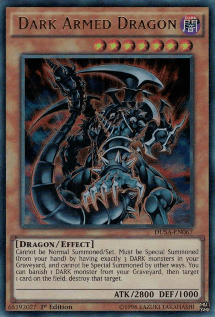 1st Edition, Dark, Dragon, Duelist Saga, Effect Monster, Ultra Rare Dark Armed Dragon [DUSA-EN067] Ultra Rare - Trading Card World