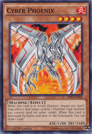 1st Edition, Battle Pack 3: Monster League, Common, Effect Monster, Fire, Machine Cyber Phoenix [BP03-EN020] Common - Trading Card World