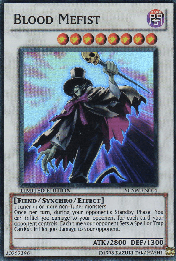 Dark, Fiend, Limited, Super Rare, Synchro/Effect Monster, Yu-Gi-Oh! Championship Series Prize Cards Blood Mefist [YCSW-EN004] Super Rare - Trading Card World