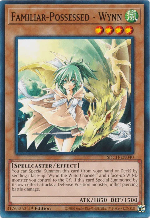 1st Edition, Common, Effect Monster, Fire, Spellcaster, Structure Deck: Spirit Charmers Familiar-Possessed - Wynn [SDCH-EN040] Common - Trading Card World