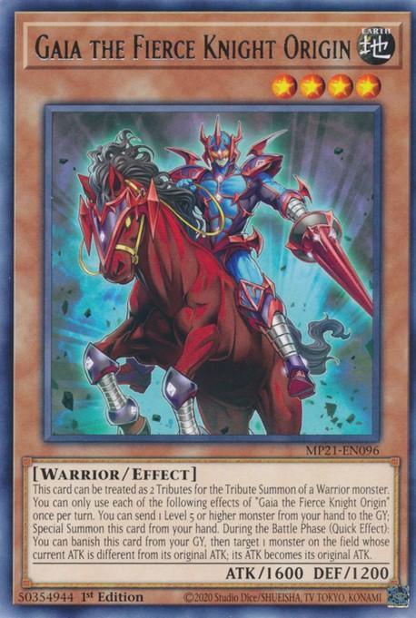 1st Edition, 2021 Tin of Ancient Battles, Earth, Effect Monster, Rare, Warrior Gaia the Fierce Knight Origin [MP21-EN096] Rare - Trading Card World