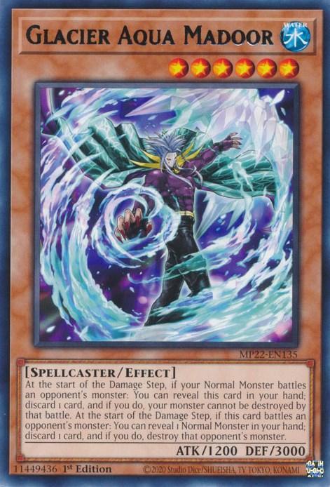 1st Edition, 2022 Tin of the Pharaoh's Gods, Effect Monster, Rare, Spellcaster, Water Glacier Aqua Madoor [MP22-EN135] Rare - Trading Card World