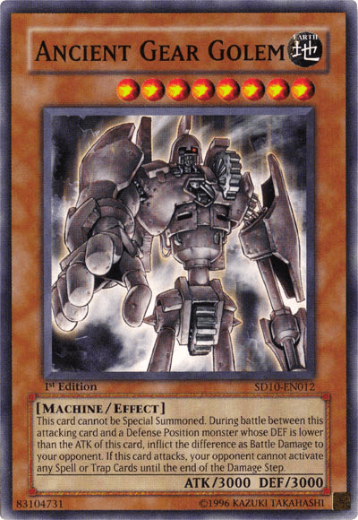 1st Edition, Common, Earth, Effect Monster, Machine, Structure Deck: Machine Re-Volt, Unlimited Ancient Gear Golem [SD10-EN012] Common - Trading Card World