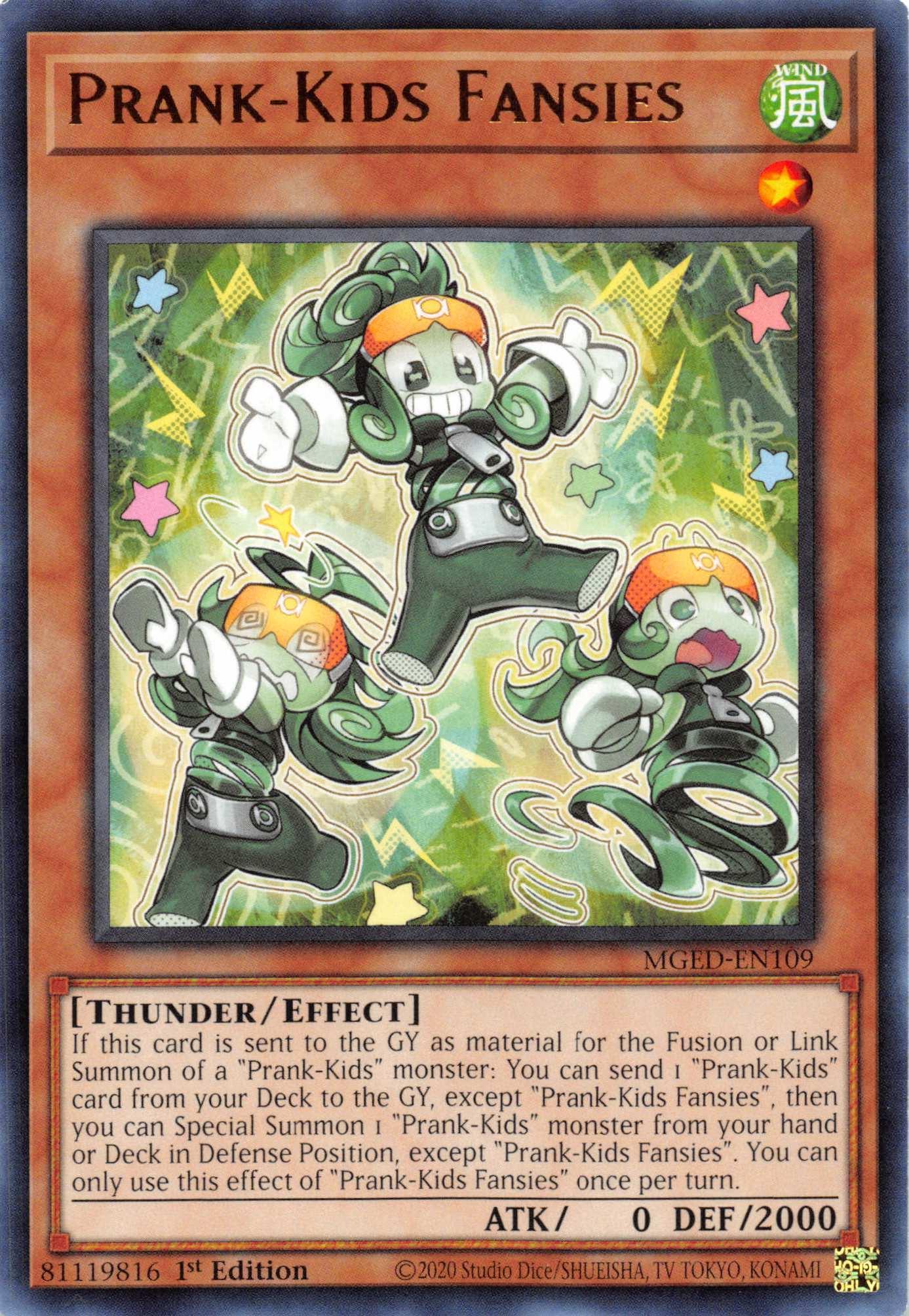 1st Edition, Effect Monster, Maximum Gold: El Dorado, Rare, Thunder, Wind Prank-Kids Fansies [MGED-EN109] Rare - Trading Card World