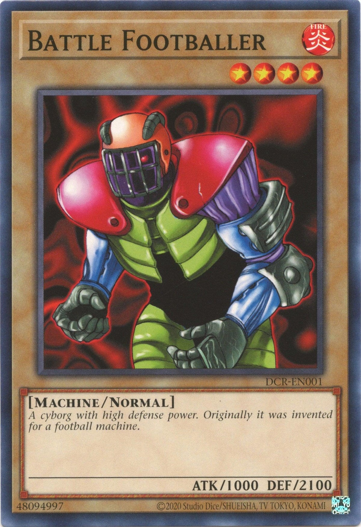 Common, Dark Crisis (25th Anniversary Edition), Fire, Machine, Normal Monster, Unlimited Battle Footballer (25th Anniversary) [DCR-EN001] Common - Trading Card World