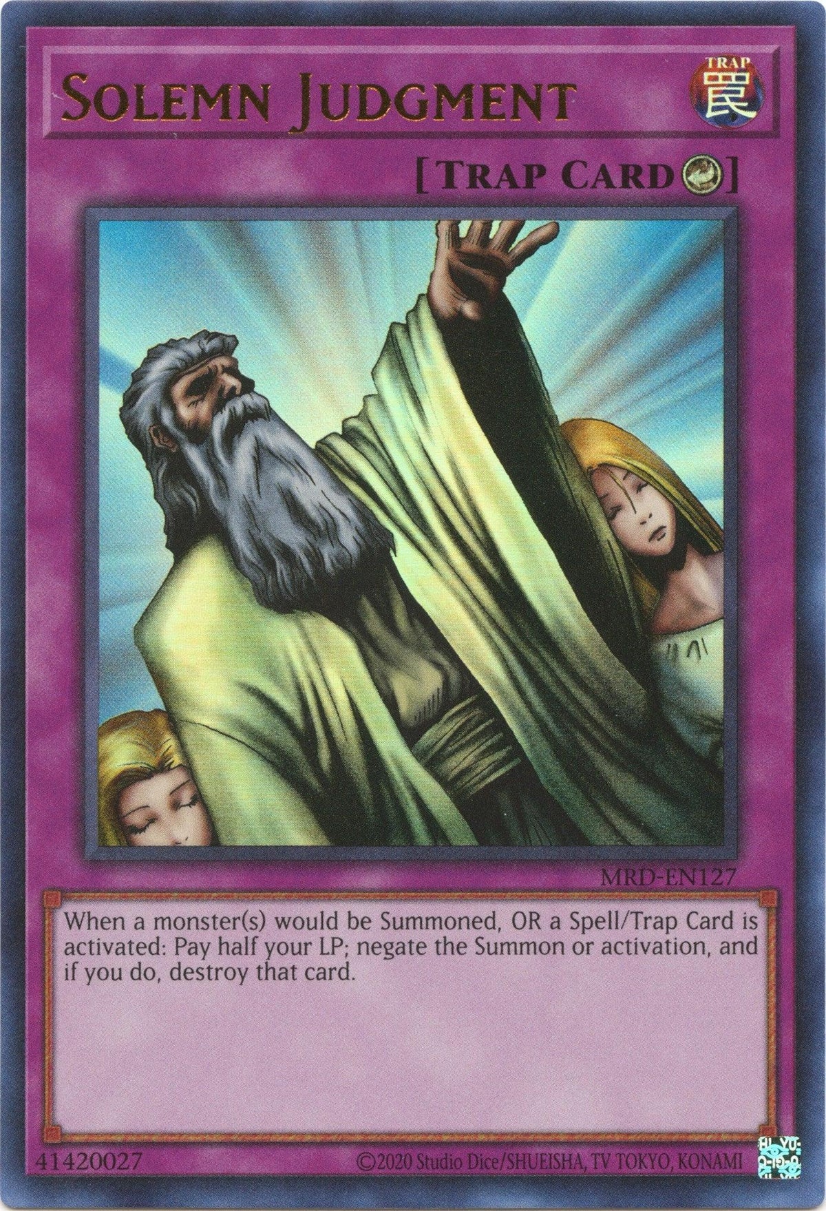 Counter Trap, Metal Raiders (25th Anniversary Edition), Trap, Ultra Rare, Unlimited Solemn Judgment (25th Anniversary) [MRD-EN127] Ultra Rare - Trading Card World