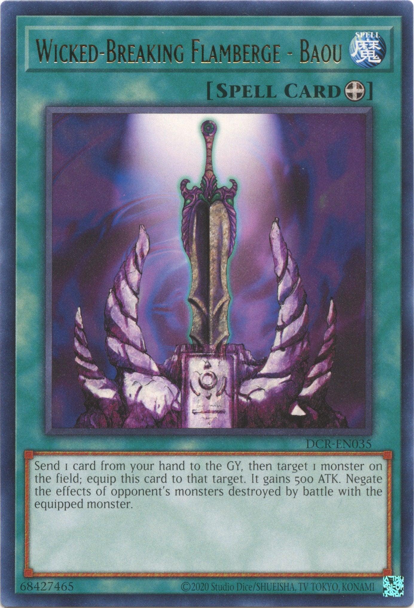 Dark Crisis (25th Anniversary Edition), Equip Spell, Rare, Spell, Unlimited Wicked-Breaking Flamberge - Baou (25th Anniversary) [DCR-EN035] Rare - Trading Card World