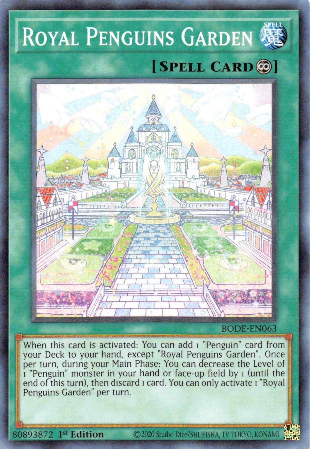 1st Edition, Burst of Destiny, Common, Continuous Spell, Spell Royal Penguins Garden [BODE-EN063] Common - Trading Card World