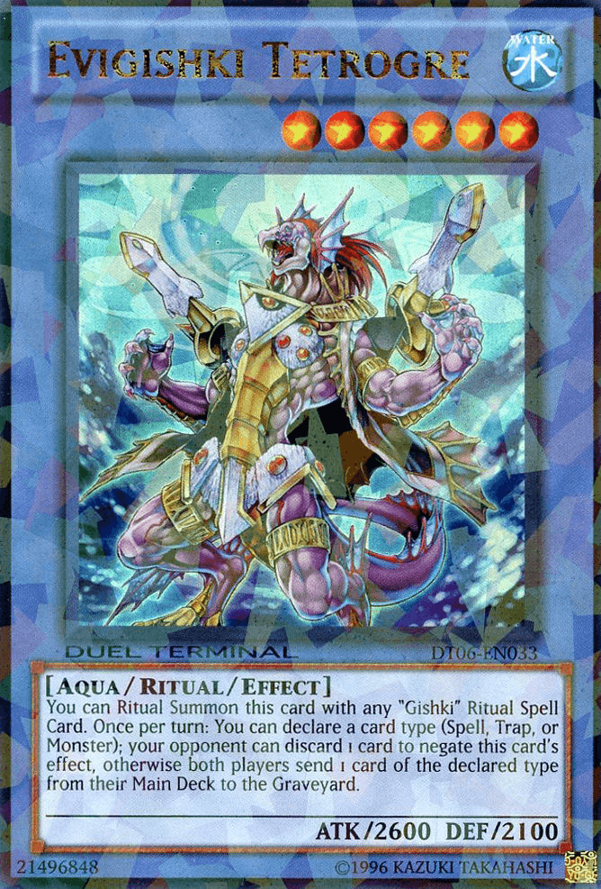 Aqua, Duel Terminal 6, Limited, Ritual/Effect Monster, Ultra Rare, Water Evigishki Tetrogre [DT06-EN033] Ultra Rare - Trading Card World