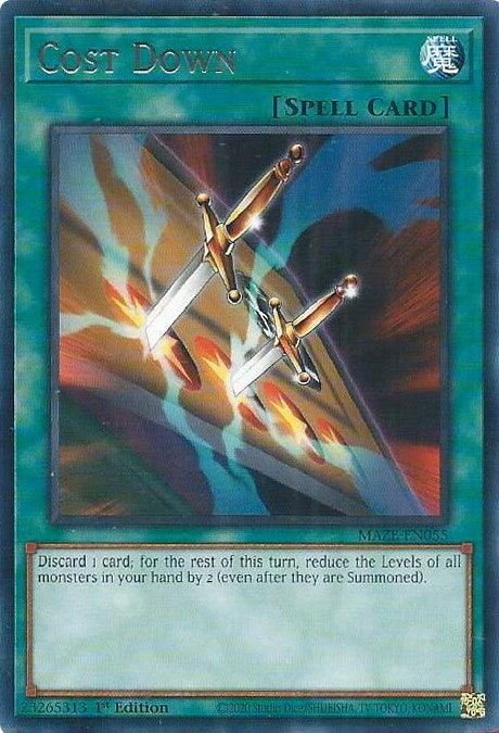 1st Edition, Maze of Memories, Normal Spell, Rare, Spell Cost Down [MAZE-EN055] Rare - Trading Card World
