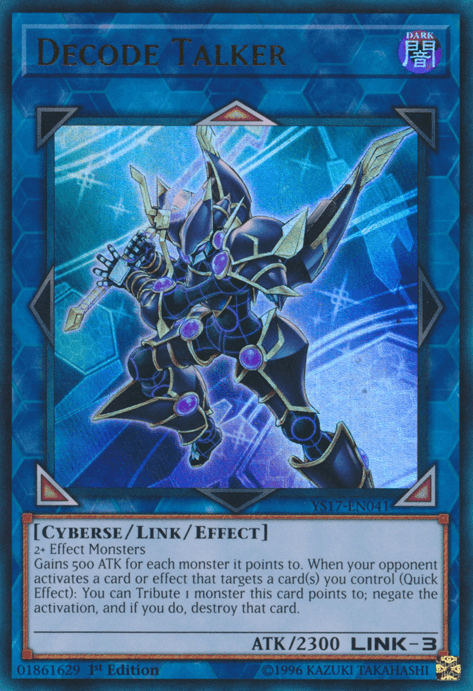 1st Edition, Cyberse, Dark, Link/Effect Monster, Starter Deck: Link Strike, Ultra Rare Decode Talker [YS17-EN041] Ultra Rare - Trading Card World
