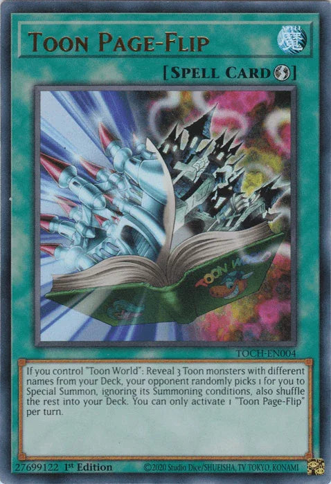 1st Edition, Quick Play Spell, Spell, Toon Chaos, Ultra Rare, Unlimited Toon Page-Flip [TOCH-EN004] Ultra Rare - Trading Card World