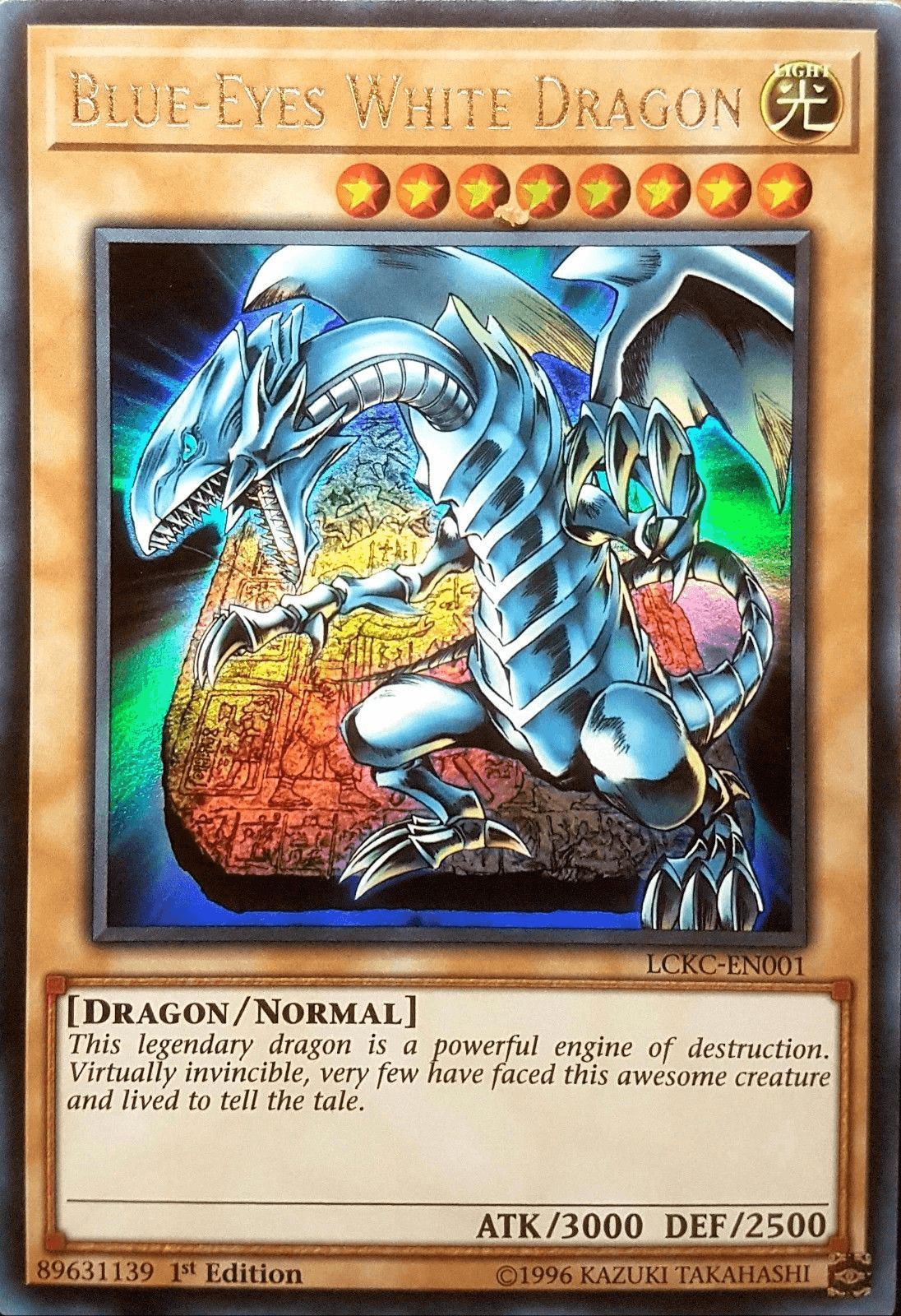 1st Edition, Dragon, Legendary Collection Kaiba, Light, Normal Monster, Ultra Rare, Unlimited Blue-Eyes White Dragon (Version 4) [LCKC-EN001] Ultra Rare - Trading Card World