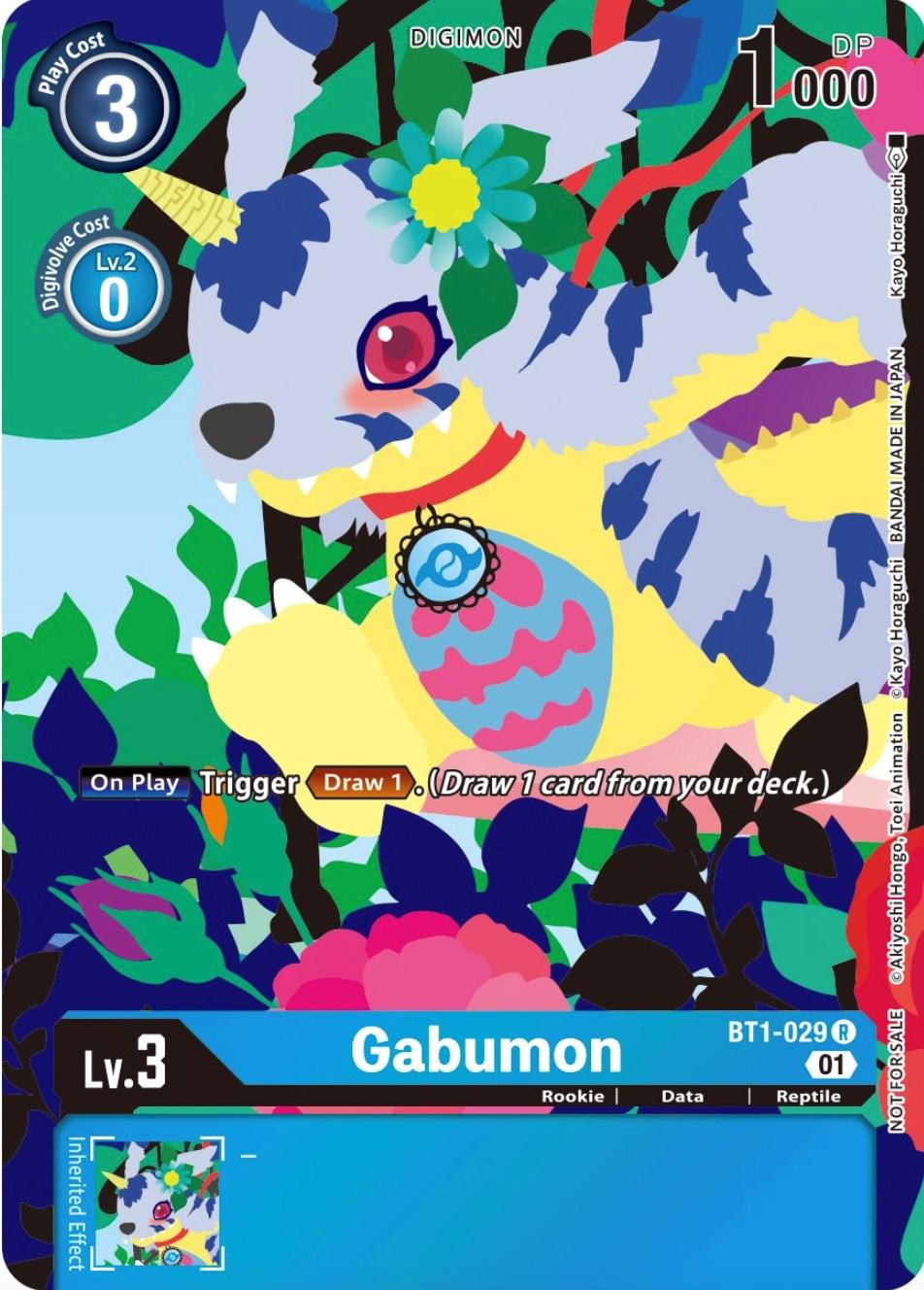 Blue, BT1-029, Data, Digimon, Rare, Release Special Booster Promos, Reptile, Rookie Gabumon [BT1-029] (Tamer's Card Set 2 Floral Fun) [Release Special Booster Promos] - Trading Card World