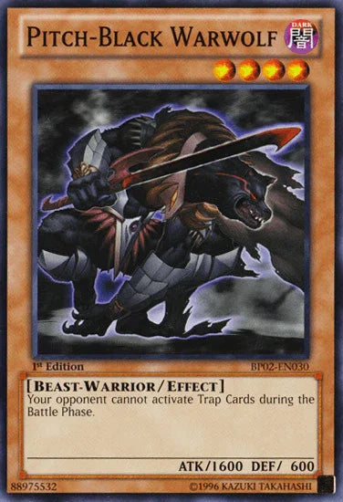 1st Edition, Battle Pack 2: War of the Giants, Beast-Warrior, Dark, Effect Monster, Mosaic Rare, Unlimited Pitch-Black Warwolf [BP02-EN030] Mosaic Rare - Trading Card World