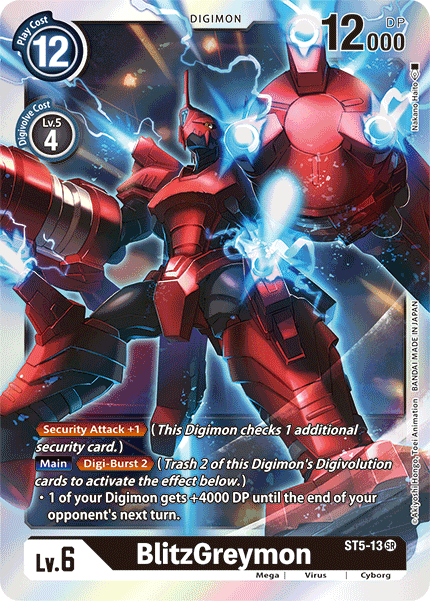 Black, Cyborg, Digimon, Mega, ST5-13, Starter Deck: Machine Black, Super Rare, Virus BlitzGreymon [ST5-13] [Starter Deck: Machine Black] - Trading Card World