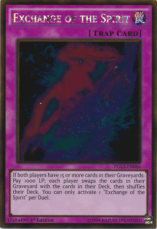 1st Edition, Gold Rare, Normal Trap, Premium Gold: Return of the Bling, Trap, Unlimited Exchange of the Spirit [PGL2-EN066] Gold Rare - Trading Card World