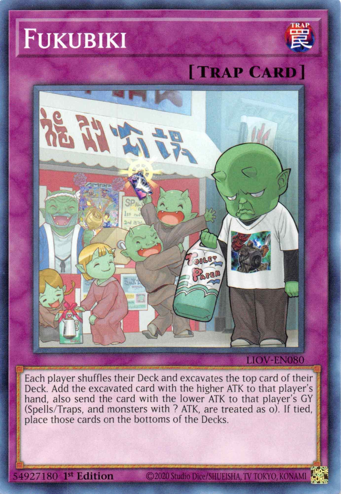 1st Edition, Common, Lightning Overdrive, Normal Trap, Trap Fukubiki [LIOV-EN080] Common - Trading Card World