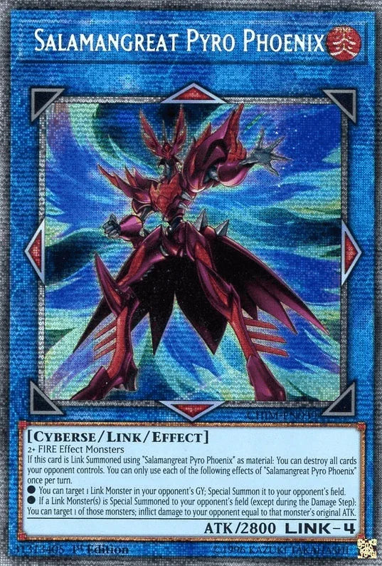 1st Edition, Chaos Impact, Cyberse, Fire, Link/Effect Monster, Starlight Rare Salamangreat Pyro Phoenix (Starlight Rare) [CHIM-EN039] Starlight Rare - Trading Card World
