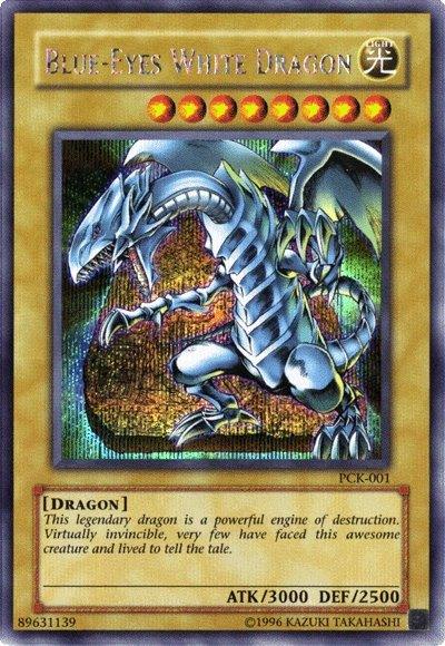 Dragon, Light, Normal Monster, Secret Rare, Unlimited, Video Game Promotional Cards Blue-Eyes White Dragon (Power of Chaos: Kaiba the Revenge) [PCK-001] Secret Rare - Trading Card World