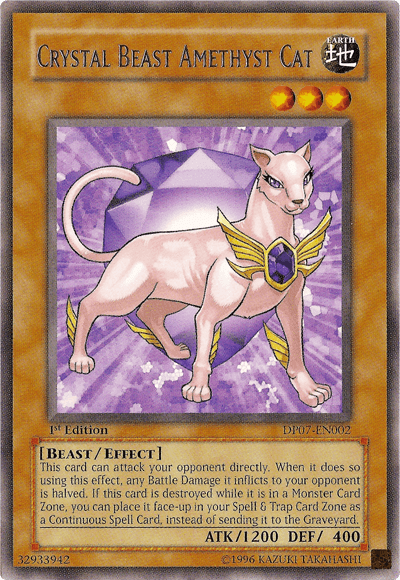 1st Edition, Beast, Duelist Pack 7: Jesse Anderson, Earth, Effect Monster, Rare, Unlimited Crystal Beast Amethyst Cat [DP07-EN002] Rare - Trading Card World