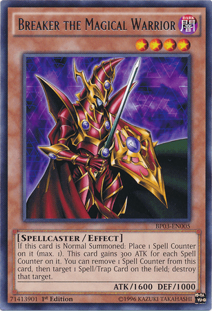 1st Edition, Battle Pack 3: Monster League, Dark, Effect Monster, Rare, Spellcaster Breaker the Magical Warrior [BP03-EN005] Rare - Trading Card World