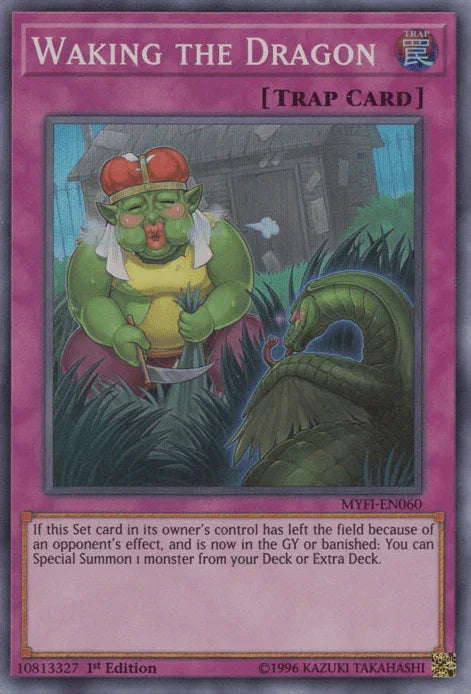 1st Edition, Mystic Fighters, Normal Trap, Super Rare, Trap Waking the Dragon [MYFI-EN060] Super Rare - Trading Card World