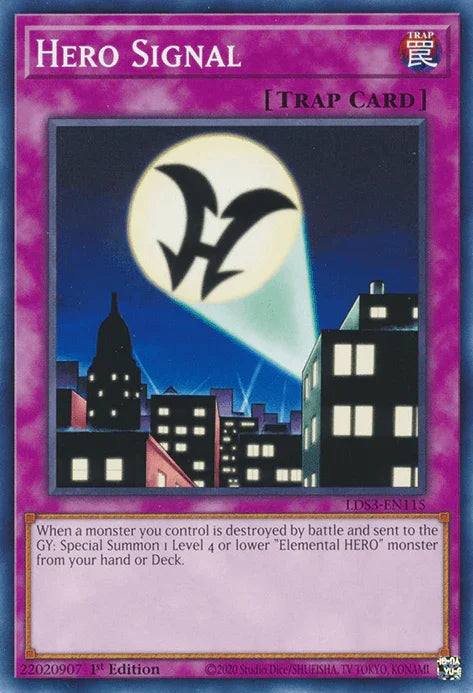 1st Edition, Common, Legendary Duelists: Season 3, Normal Trap, Trap Hero Signal [LDS3-EN115] Common - Trading Card World