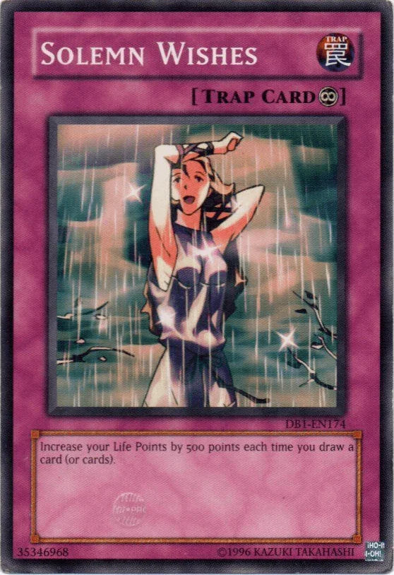 Common, Continuous Trap, Dark Beginning 1, Trap, Unlimited Solemn Wishes [DB1-EN174] Common - Trading Card World