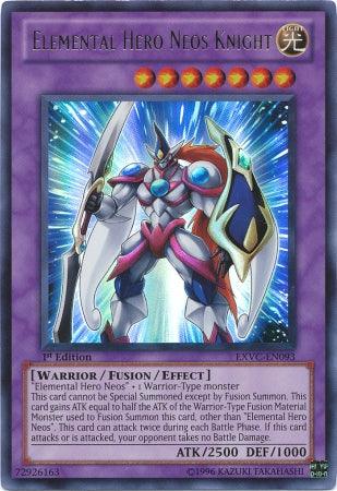 1st Edition, Extreme Victory, Fusion/Effect Monster, Light, Ultra Rare, Unlimited, Warrior Elemental Hero Neos Knight [EXVC-EN093] Ultra Rare - Trading Card World