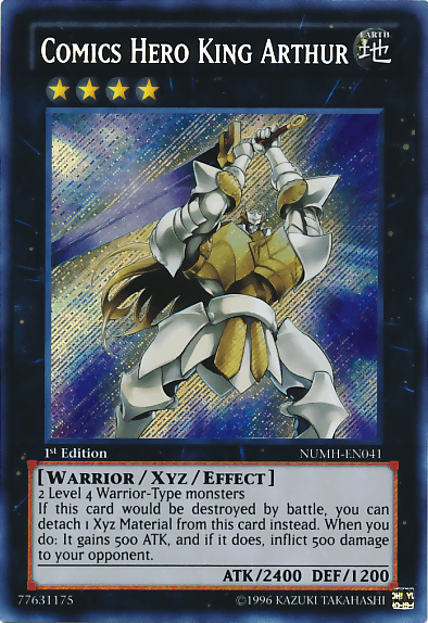 1st Edition, Earth, Number Hunters, Secret Rare, Unlimited, Warrior, Xyz/Effect Monster Comics Hero King Arthur [NUMH-EN041] Secret Rare - Trading Card World